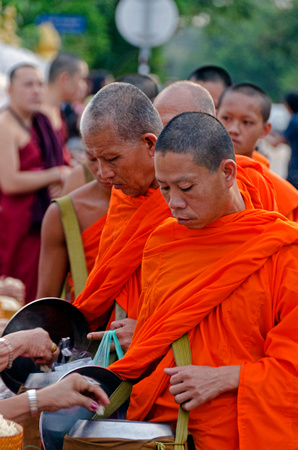 Monks collecting food Luang Prabang