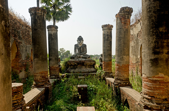 Buddha in empty temple