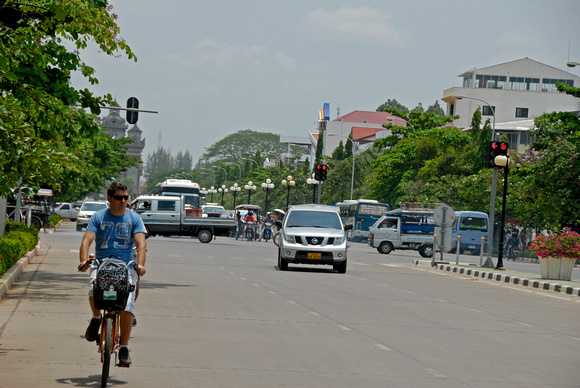 Main street in Vientene built for Bikes!