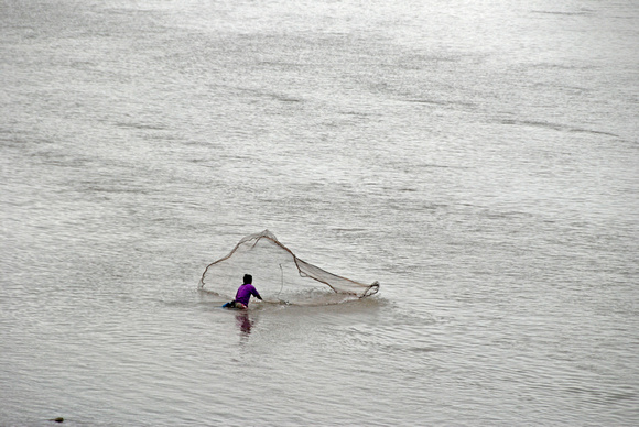 Fishing with Net on the Mekong