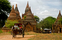 Horse cart around the temples at Bagan, Burma