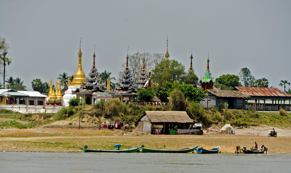 Pagodas in village