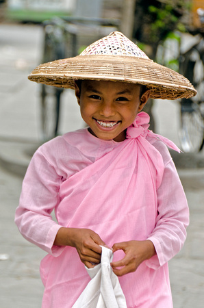 Young girl monk in Pink