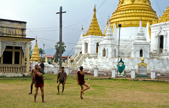 Monks Playing Sepak Takraw