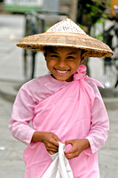 Young girl monk in Pink