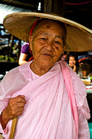 Old lady monk in Market