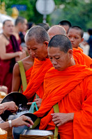 Monks collecting food Luang Prabang
