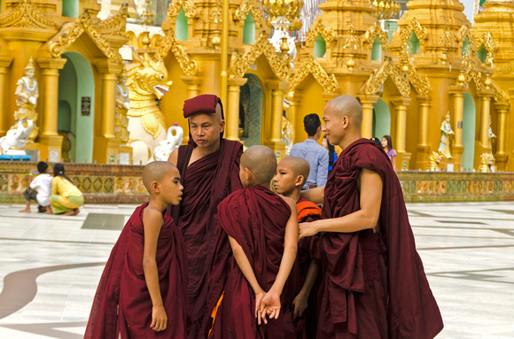 Group of Monks, Shewdagon Paya