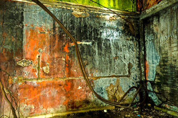 Wall inside a abandoned villa