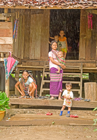 In the rain at Mai La Refugee camp, Thailand