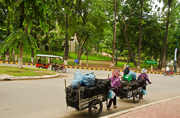 Charcol sellers at Wat Phanom