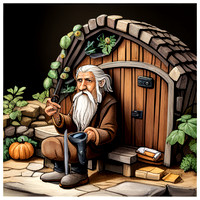 77610824_an old hobbit siting outside his hobbit hole smoki_xl-beta-v2-2-2