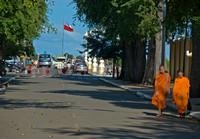 Monks walking in Phnom Penh