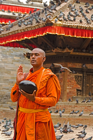 Monk with Pagoda