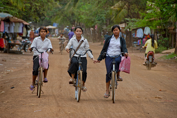 Cycling is the best way around town, Cambodia
