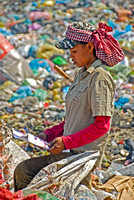 Reading at the Steung Meanchey Landfill