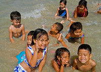 Kids in the water at Nai Yung