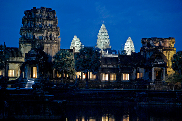 Angkor Wat at night for the light show
