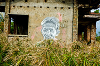 Portrait on abandoned  building