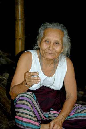 Old Burmese Lady in Camp