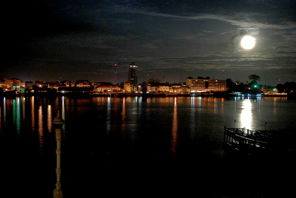 Moonset on The Tonle Sap River