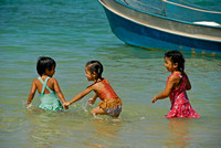 Three girls in the water
