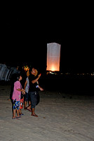 Launching a Latern on Patong Beach during Loy Krathong